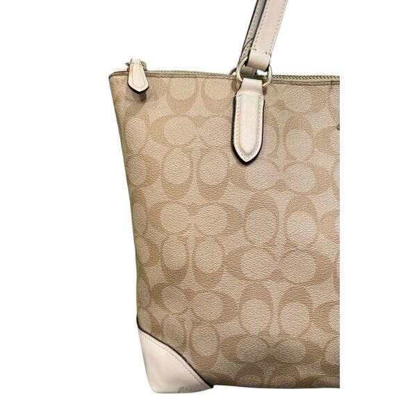 Coach F29208 Shoulder Handbag Tote Pvc All-Over Pattern Light Khaki - Picture 7 of 14